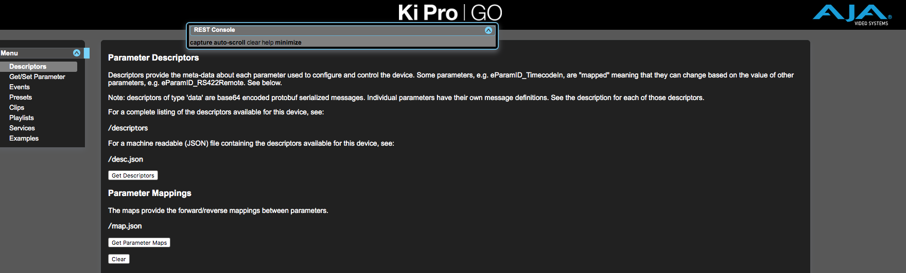 Ki Pro Go は制御向けに API （アプリケーション プログラム インターフェース）を持っていますか？
