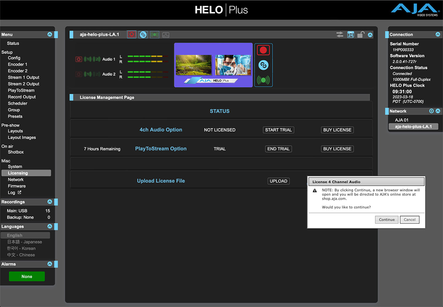 6068 HELO Plus v2.0 License 4 Ch popup audio streams remix sm