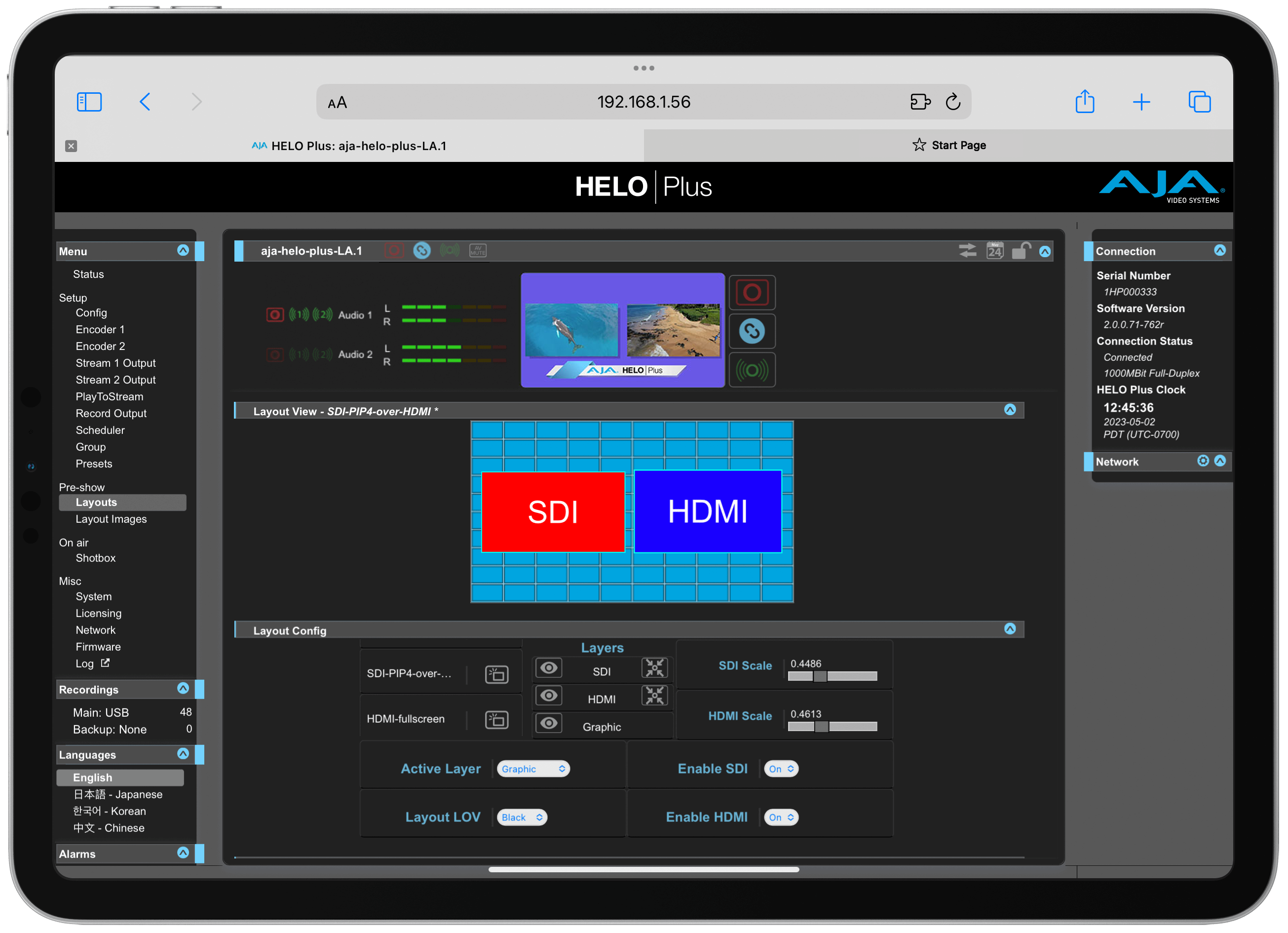 8713 HELO Plus v2.0 iPad Pro Layouts