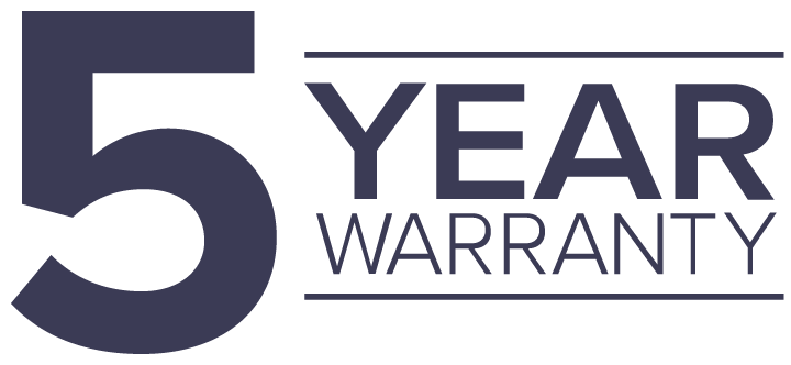 5 yr warranty graphic purple