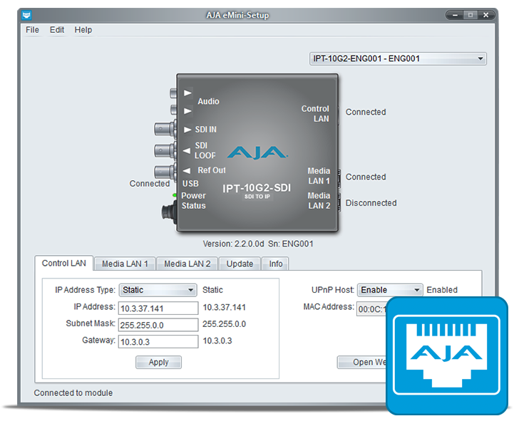 3854 ipt 10g2 sdi eMini Setup