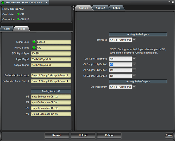 AJA Download DashBoard OpenGear Software